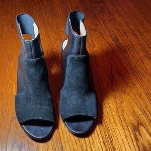 Kensie Esther Black Open Toe Heel Cutout Ankle Boot sandal